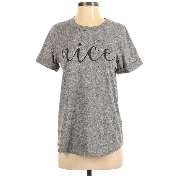 Sol Angeles Anthropologie Tee Nice Grey Short Sleeve Women's Small T-Shirt‎ Top - Picture 1 of 11